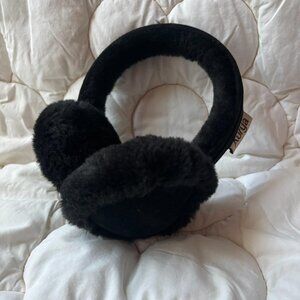 Fluffy Black Faux Fur Earmuffs | Aurya